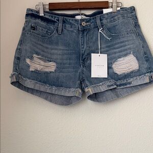 Kancan Mid-rise Distressed Shorts